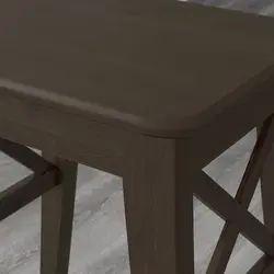 چهارپایه چوبی ایکیا INGOLF قهوه‌ای-مشکی