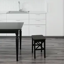 چهارپایه چوبی ایکیا INGOLF قهوه‌ای-مشکی