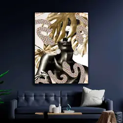 تابلو دکوراتیو میکس مدیا فرشته برنز مار