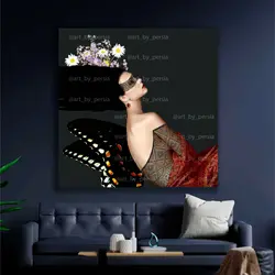 تابلو دکوراتیو میکس مدیا بانو عاشق