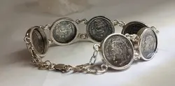 دستبند نقره سکه قدیمی