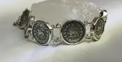 دستبند نقره سکه قدیمی