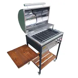 باربیکیو گازی اصلان مدل E60 استیل درب گرد