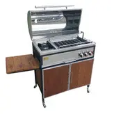 باربیکیو گازی اصلان مدل E80 استیل درب گرد کابینت دار