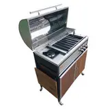 باربیکیو گازی اصلان مدل E80 استیل درب گرد کابینت دار