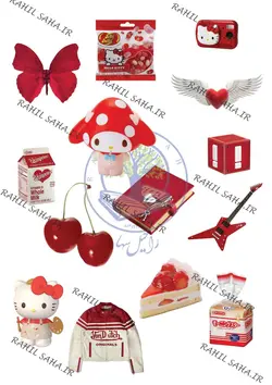 استیکر بدون برش طرح سانریو کاوایی قرمز