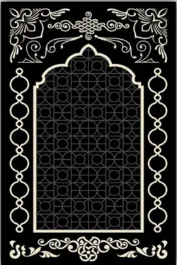 جانماز و سجاده طرح بهشتی مشکی کد N109