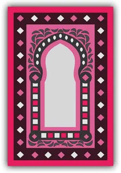 جانماز و سجاده طرح مناره دخترانه و زنانه صورتی کد n104