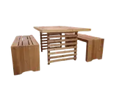 میز و نیمکت ترموود 4 نفره ضد آب فضای باز باغی کد MF1703