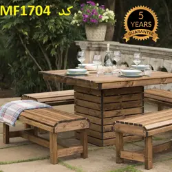 میز و نیمکت ترموود 8 نفره ضد آب فضای باز باغی کد MF1704