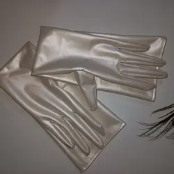 دستکش چرم سفید بلند