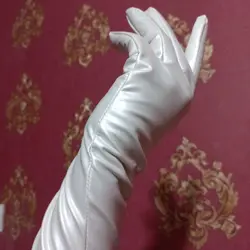 دستکش چرم سفید بلند