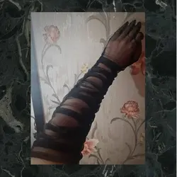 دستکش بلند توری مشکی