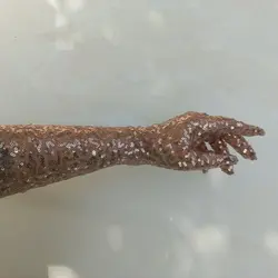 دستکش کرم طلایی گلبهی 