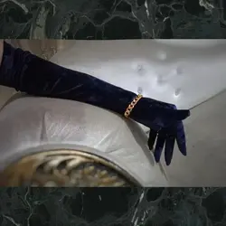 دستکش سرمه ای مخمل