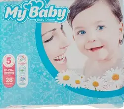 پوشک کودک مای بیبی سایز 5 بسته 28 عددی کدکالا:A1005