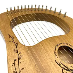 چنگ رومی ۱۶ سیم برند کوکو رنگ نسکافه ای