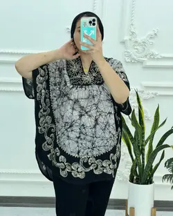 بلوز پانچ خامه دوزی هندی 3031 - بلوط مد