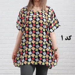 بلوز نخی طرح دار 1125 - بلوط مد