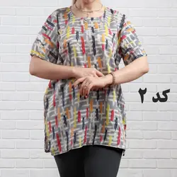 بلوز نخی طرح دار 1125 - بلوط مد