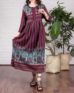 پیراهن نخ هند طرح راجو - بلوط مد