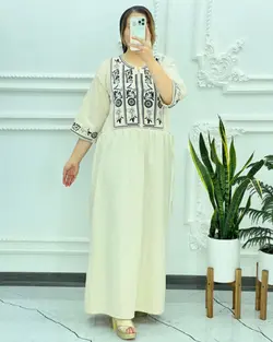 پیراهن لینن الهه 1398 - بلوط مد