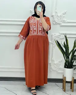 پیراهن لینن الهه 1398 - بلوط مد