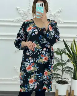 تونیک گلدار سایز بزرگ خارجی 775 - بلوط مد