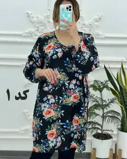 تونیک گلدار سایز بزرگ خارجی 775 - بلوط مد