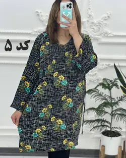 تونیک گلدار سایز بزرگ خارجی 775 - بلوط مد