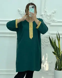 تونیک نخی نوار طلایی 778 - بلوط مد