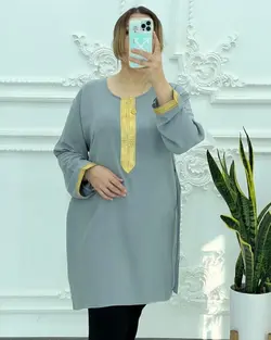 تونیک نخی نوار طلایی 778 - بلوط مد