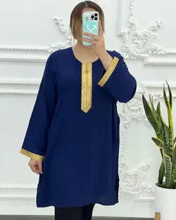 تونیک نخی نوار طلایی 778 - بلوط مد