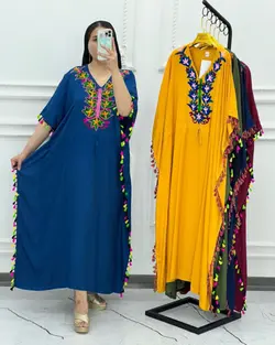 ساحلی پانچ گلدوزی سایزبزرگ 1238 - بلوط مد