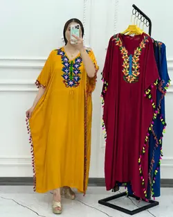 ساحلی پانچ گلدوزی سایزبزرگ 1238 - بلوط مد