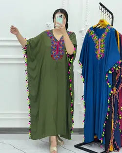 ساحلی پانچ گلدوزی سایزبزرگ 1238 - بلوط مد