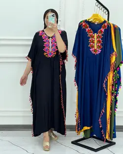 ساحلی پانچ گلدوزی سایزبزرگ 1238 - بلوط مد