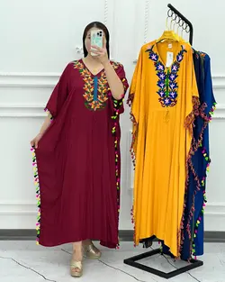 ساحلی پانچ گلدوزی سایزبزرگ 1238 - بلوط مد