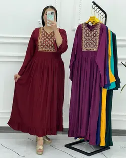 ساحلی ماکسی گلدوزی سایزبزرگ 1209 - بلوط مد