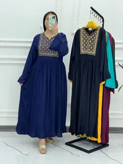 ساحلی ماکسی گلدوزی سایزبزرگ 1209 - بلوط مد