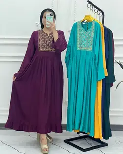 ساحلی ماکسی گلدوزی سایزبزرگ 1209 - بلوط مد