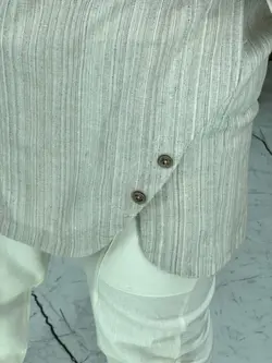 ست لینن دکمه دار 1219 - بلوط مد