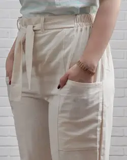 شلوار لینن نچرال 1053 - بلوط مد