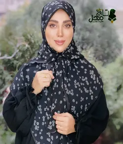 مقنعه پروانه ای طرحدار