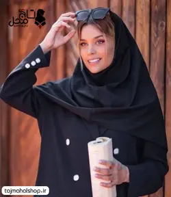 مقنعه کرپ اصلی مشکی زاغ