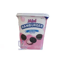 بیسکویت مینی همبرگر حلال با طعم توت فرنگی تازه 130 گرم