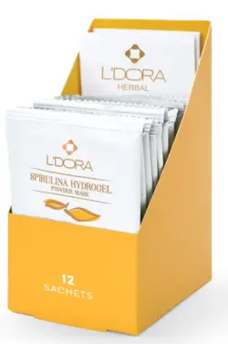 ماسک پودری اسپیرولینا هیدروژلی حاوی سفیده تخم مرغ و کیوتن لدورا هربال 12 عددی - لیزر یاقوت | کلینیک لیزر و فروشگاه اینترنتی