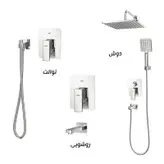 ست شیرآلات کسری مدل دامون توکار مجموعه 6 عددی