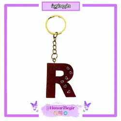 جاکلیدی رزینی حروف انگلیسی طرح قرمز | هنری بگیر