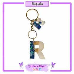 جاکلیدی رزینی حروف انگلیسی طرح قرمز | هنری بگیر